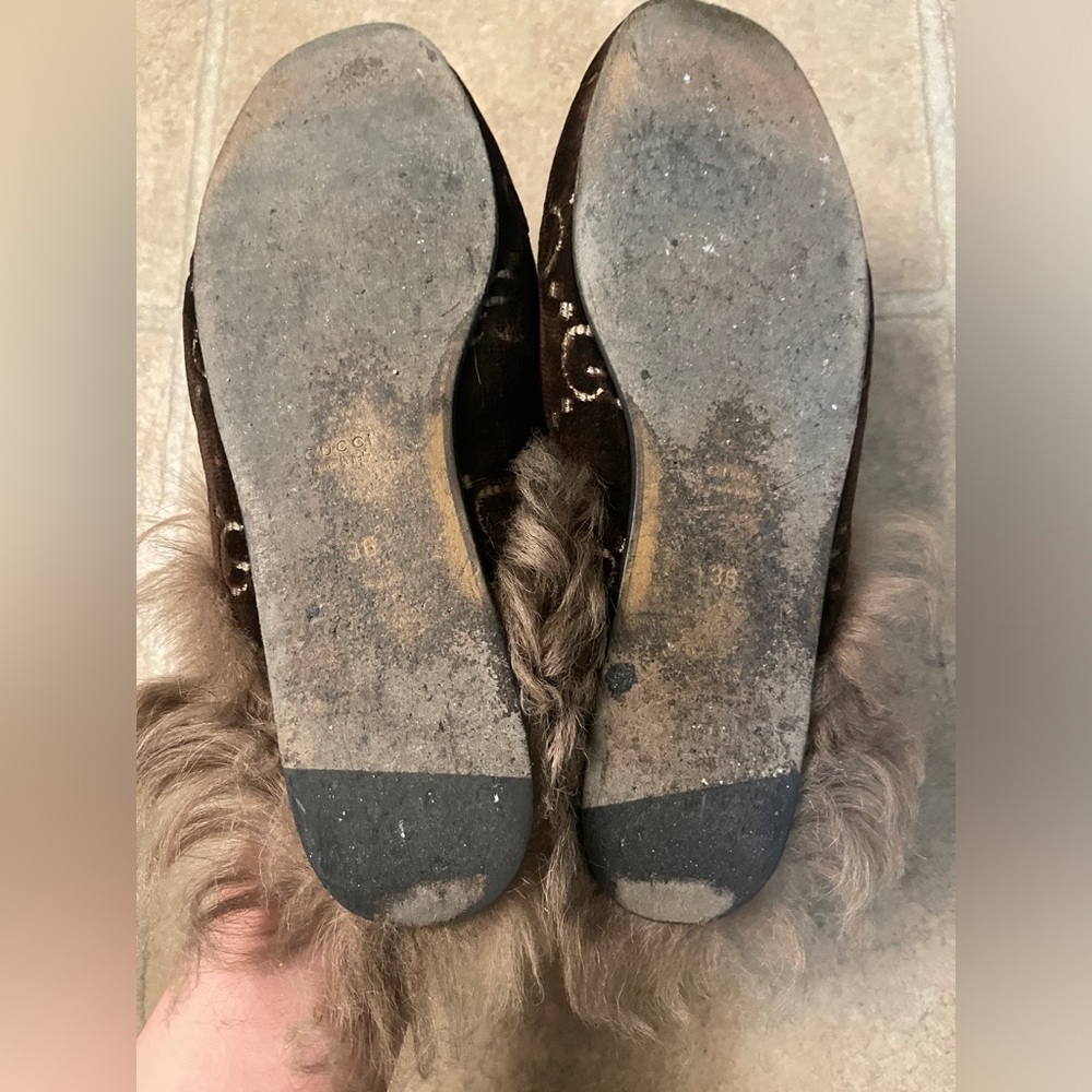 SOLD Gucci Princetown velvet fur mules - Picture 5 of 5